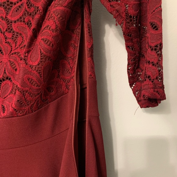 Women’s MissMay Retro Gorgeous City Medium Burgundy Dress - Picture 5 of 7